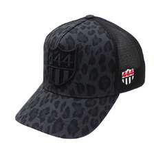 YOSHINORI KOTAKE DESIGN &times; BARNEYS NEWYORK BLACK LINE LEOPARD 444LOGO SPANGLE MESH CAP BLACK画像