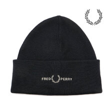 FRED PERRY GRAPHIC BEANIE BLACK C4114-102画像