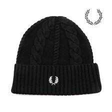 FRED PERRY CABLE BEANIE BLACK C4116-102画像