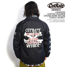 CUTRATE &times; VENICE8 COFFEE HOUSE CROSS BONE NYLON COACH JACKET CR-22AW004画像