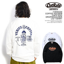 CUTRATE × VENICE8 COFFEE HOUSE CAFE DOG DROPSHOULDER L/S T-SHIRT CR-22AW007画像