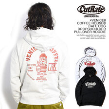 CUTRATE &times; VENICE8 COFFEE HOUSE CAFE DOG DROPSHOULDER PULLOVER HOODIE CR-22AW008画像