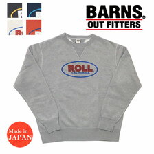 BARNS STANDARD COZUN 両Vガゼット PRINT クルーネック スウェット ROLL BR-22370画像