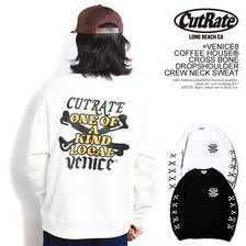 CUTRATE &times; VENICE8 COFFEE HOUSE CROSS BONE DROPSHOULDER CREW NECK SWEAT CR-22AW006画像