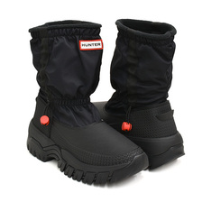 HUNTER WOMEN'S WANDERER INSULATED SHORT SLOUCH SNOW BOOTS BLACK WFS2109WWU-BLK画像