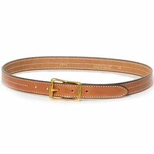 YUKETEN Triple Stitched Belt - Brown with Natural Stitch - 2849画像