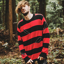 NO ID. BLACK ZIPボーダーニットBIG-PO 452010-357K画像