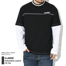 X-LARGE Embroidery Layerd L/S Tee 101223011004画像