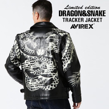 AVIREX DRAGON&SNAKE TRACKER JACKET BLACK画像