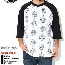 RVCA &times; Mister Cartoon Smile Now Jersey 3/4 Raglan BC042-055画像