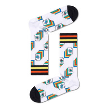 Happy Socks Photos Thin Crew WHITE画像