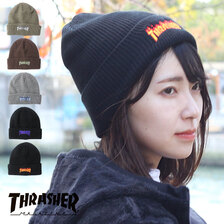 THRASHER FLAME LOGO RIB KNIT BEANIE CAP 22TH-N53画像