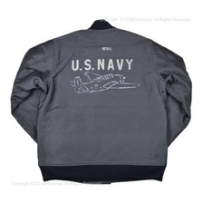 WAREHOUSE Lot 2183 N-1 WINTER JACKET HOOK FRONT NAVY BLUE (NXss 22036)"グラマン"バックプリント有画像