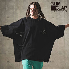GLIMCLAP Big silhouette embroidery & print design T-shirt 14-009-GLS-CD画像