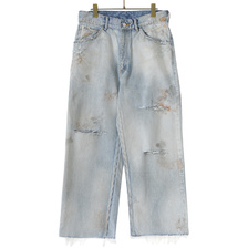 ANCELLM DAMAGE SELVEDGE DENIM STRAIGHT 5P PANTS ANC-PT11-B画像