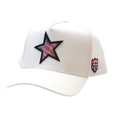 YOSHINORI KOTAKE DESIGN &times; BARNEYS NEWYORK BLACK LINE SPANGLE STAR MESH CAP WHITE画像