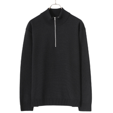 ATON WOOL WASHI HALF ZIP SWEATER KRAGSM0103画像