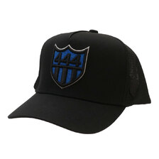 YOSHINORI KOTAKE DESIGN &times; BARNEYS NEWYORK BLACK LINE 444LOGO BLUE LAME MESH CAP BLACK画像