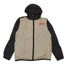 PLAY COMME des GARCONS &times; K-WAY PACKABLE FULL ZIP JACKET BLACKxBEIGE画像