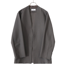 marka LAPELLESS SHIRT JACKET - organic wool &times; mohair tropical - M23A-09JK01C画像