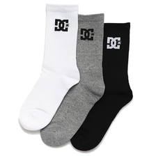 DC SHOES SPP DC CREW SOCKS 3PACK BLACK/WHITE/GREY DSO231239-KVJ8画像