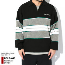 BEN DAVIS Rower Knit L/S Polo I-23380024画像