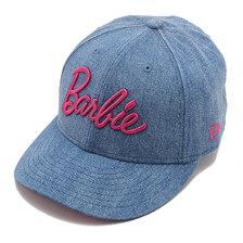 NEW ERA LP 59FIFTY Barbie バービー ロゴ ウォッシュドデニム ピンクアンダーバイザー 13327777画像