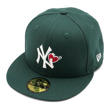 NEW ERA 59FIFTY With Heart ニューヨーク・ヤンキース ダークグリーン 13328510画像