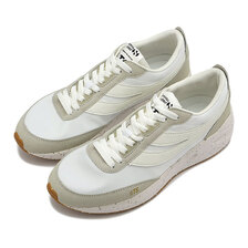 SUPERGA 4089 TRAINING 9TS SLIM VEGAN FAUX LEATHER WHT-WHT AVO 3S7128GW-A4V画像
