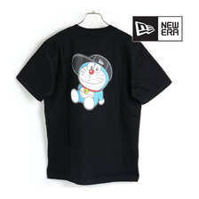NEW ERA 半袖 コットン Tシャツ ドラえもん キャップ ブラック レギュラーフィット 13546322画像