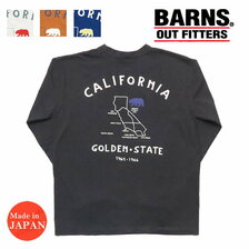 BARNS ヴィンテージライク 長袖 プリント Tシャツ BR-22418画像