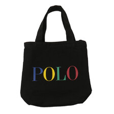 POLO RALPH LAUREN Logo Cotton Canvas Tote BLACK画像