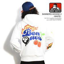 BEN DAVIS BANNERS HOODIE 2 -WHITE- C-23380037画像