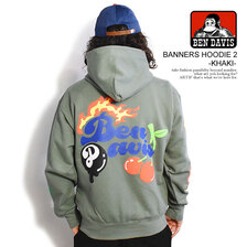 BEN DAVIS BANNERS HOODIE 2 -KHAKI- C-23380037画像