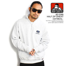 BEN DAVIS BD EMB HALF ZIP SWEAT -OATMEAL- C-23380038画像