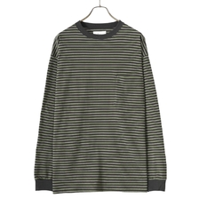 marka BORDER TEE L/S - 30/2 organic cotton knit border - M23A-15CS01C画像