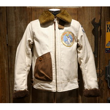 FREEWHEELERS S-3 WINTER FLYING JACKET "U.S.ARMY CWTD LADD FIELD AIR BASE" Original Jungle Cloth Paraffin Coating 2231014画像