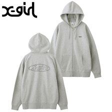 X-girl LOGO STITCHED ZIP UP SWEAT HOODIE 105231012014画像