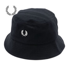 FRED PERRY PIQUE BUCKET HAT BLACK HW5650-464画像