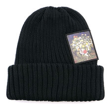 CA4LA BOUQUET OF FLOWERS IN A VASE KNIT CAP BLK MET00017画像