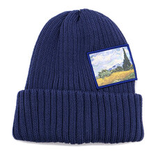CA4LA WHEAT FIELD WITH CYPRESSES KNIT CAP NVY MET00014画像