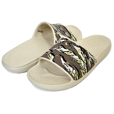 crocs CLASSIC CROCS PRINTED CAMO SILDE BONE 207280-2Y2画像