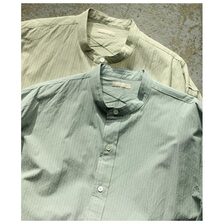 ULTERIOR POPLIN STRIPE OVERLAID B/C SHIRT ULSH34-GA120画像