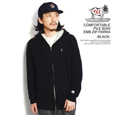 The Endless Summer TES COMFORTABLE PILE BUHI EMB ZIP PARKA -BLACK- FH-23374302画像