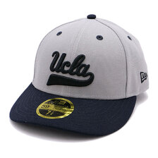 NEW ERA LP 59FIFTY UCLA スクリプトロゴ グレー &times; ブラック ネイビーバイザー 13529428画像