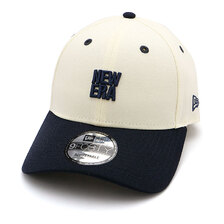 NEW ERA 9FORTY スクエアニューエラロゴ クロームホワイト &times; ミッドナイトネイビー ネイビーバイザー 13515868画像