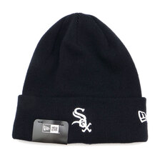 NEW ERA ベーシック カフニット コットン シカゴ・ホワイトソックス ブラック &times; スノーホワイト 13518048画像