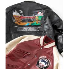 SUMMIT &times; AVIREX LEATHER VARSITY JACKET画像