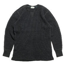 BURGUS PLUS L/S Waffle Tee Black Dye HBP-015ID画像