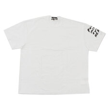 BLACK COMME des GARCONS &times; NIKE Oversize sleeve Message Print Tee WHITE画像